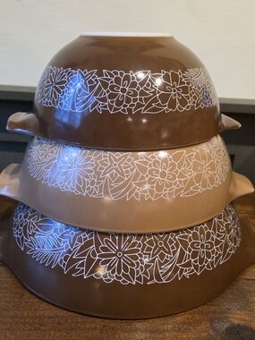 Vintage PYREX Woodland 444 443 442 Cinderella Bowls